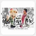 FRIENDS™ Thanksgiving Turkey Head Monica Square Sticker