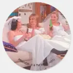 FRIENDS™ The Girls In Wedding Dresses Classic Round Sticker