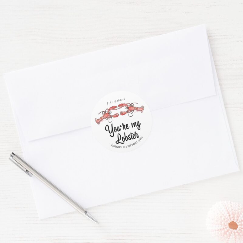 FRIENDS™ Youre My Lobster Watercolor Quote Classic Round Sticker