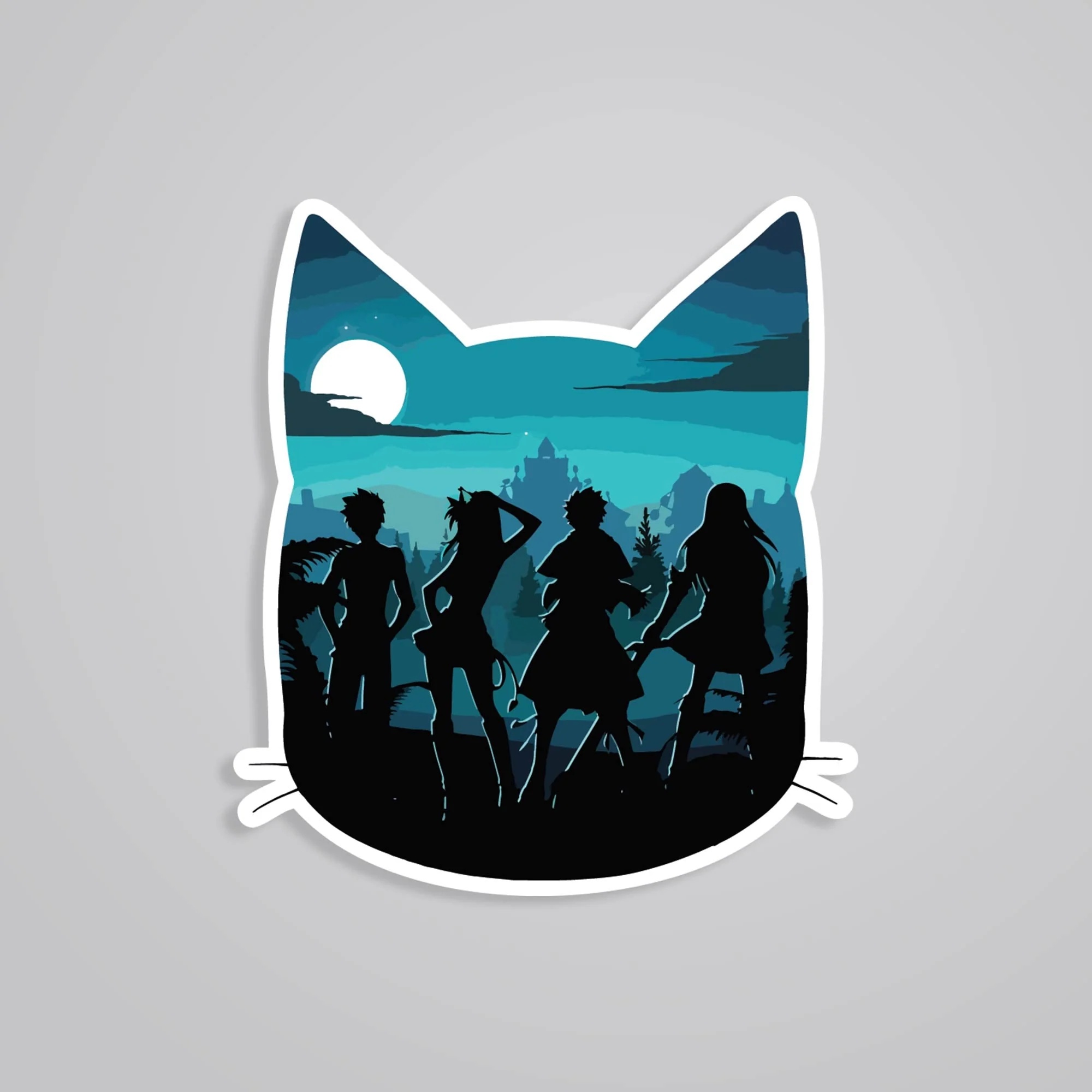 Fairy Tail Happy Silhouette Anime Stickers