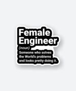 Female Engineer Definition Sticker