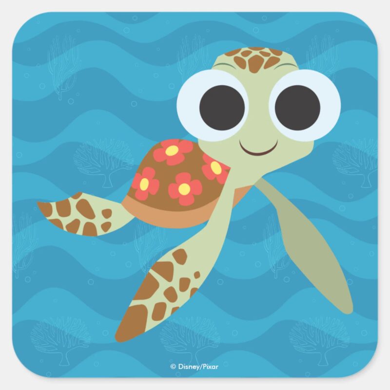 Finding Dory Squirt Square Sticker