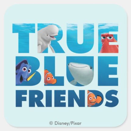 Finding Dory True Blue Friends Square Sticker