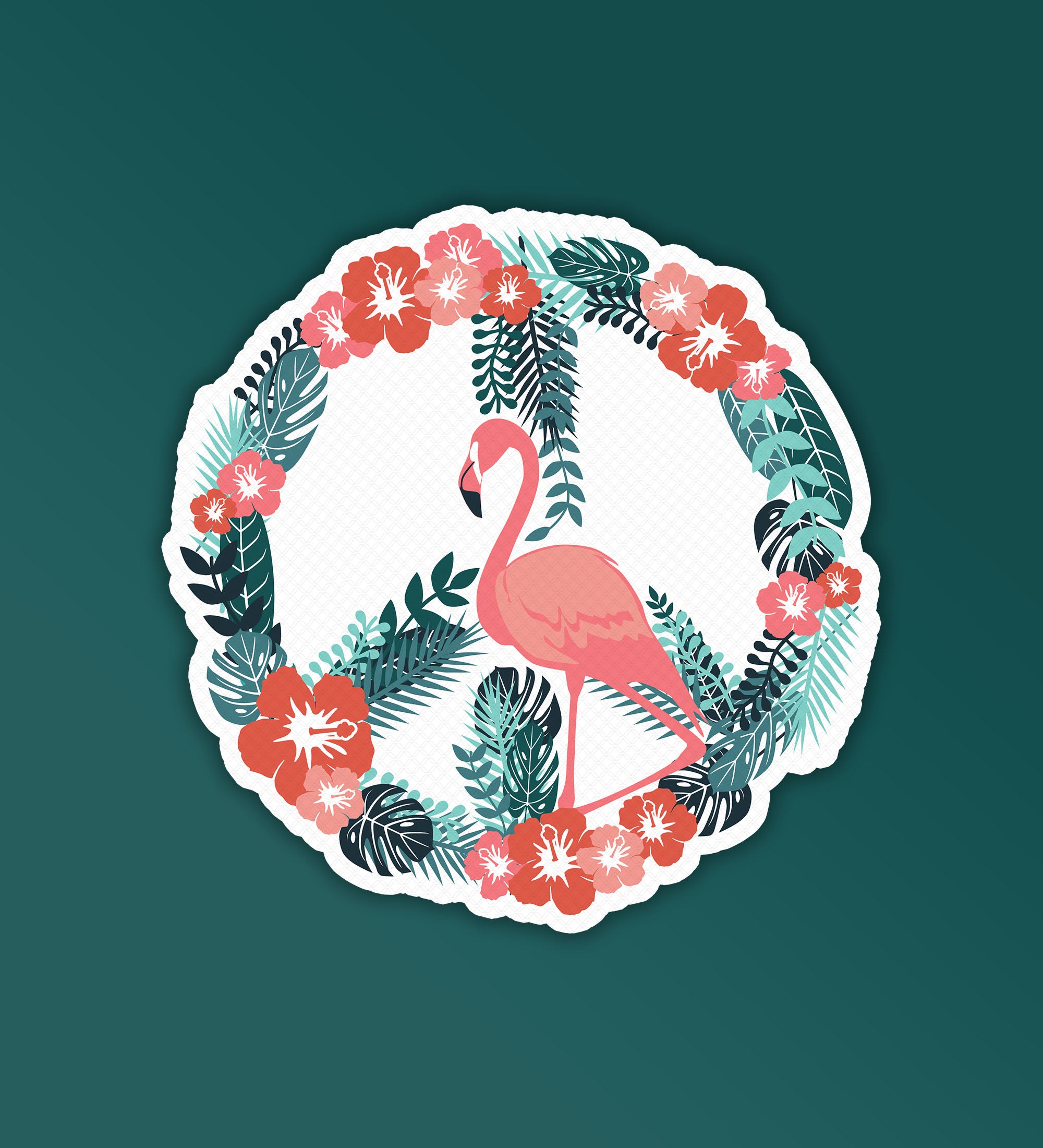 Flamingo Peace Laptop Mobile Stickers