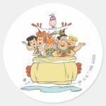 Flintstones Family Roadtrip Classic Round Sticker