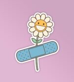Flower Band Aid   Mobile Laptop Sticker