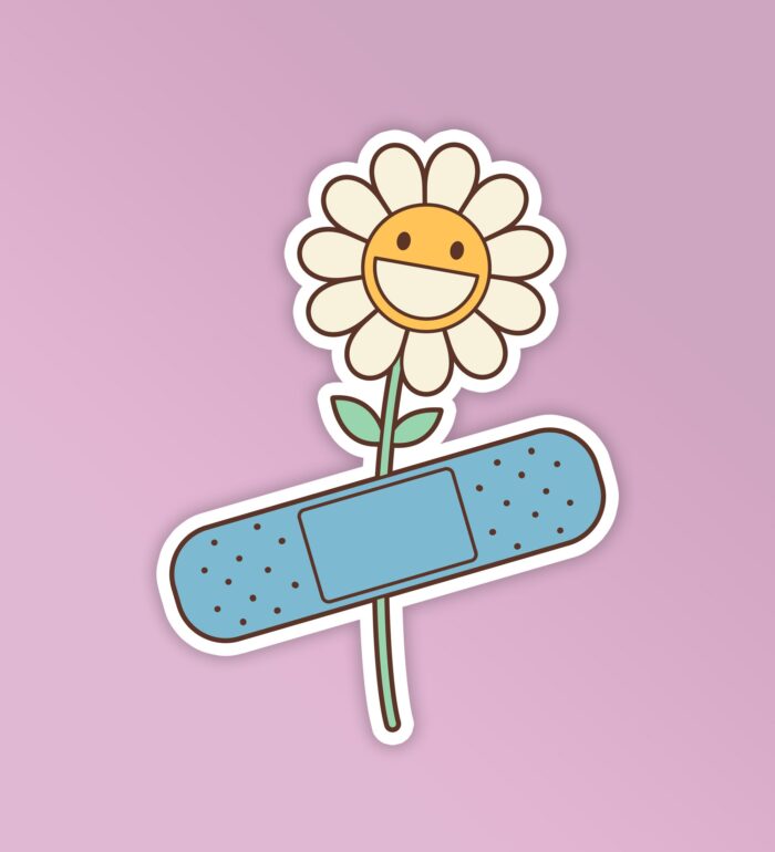 Flower Band Aid   Mobile Laptop Sticker