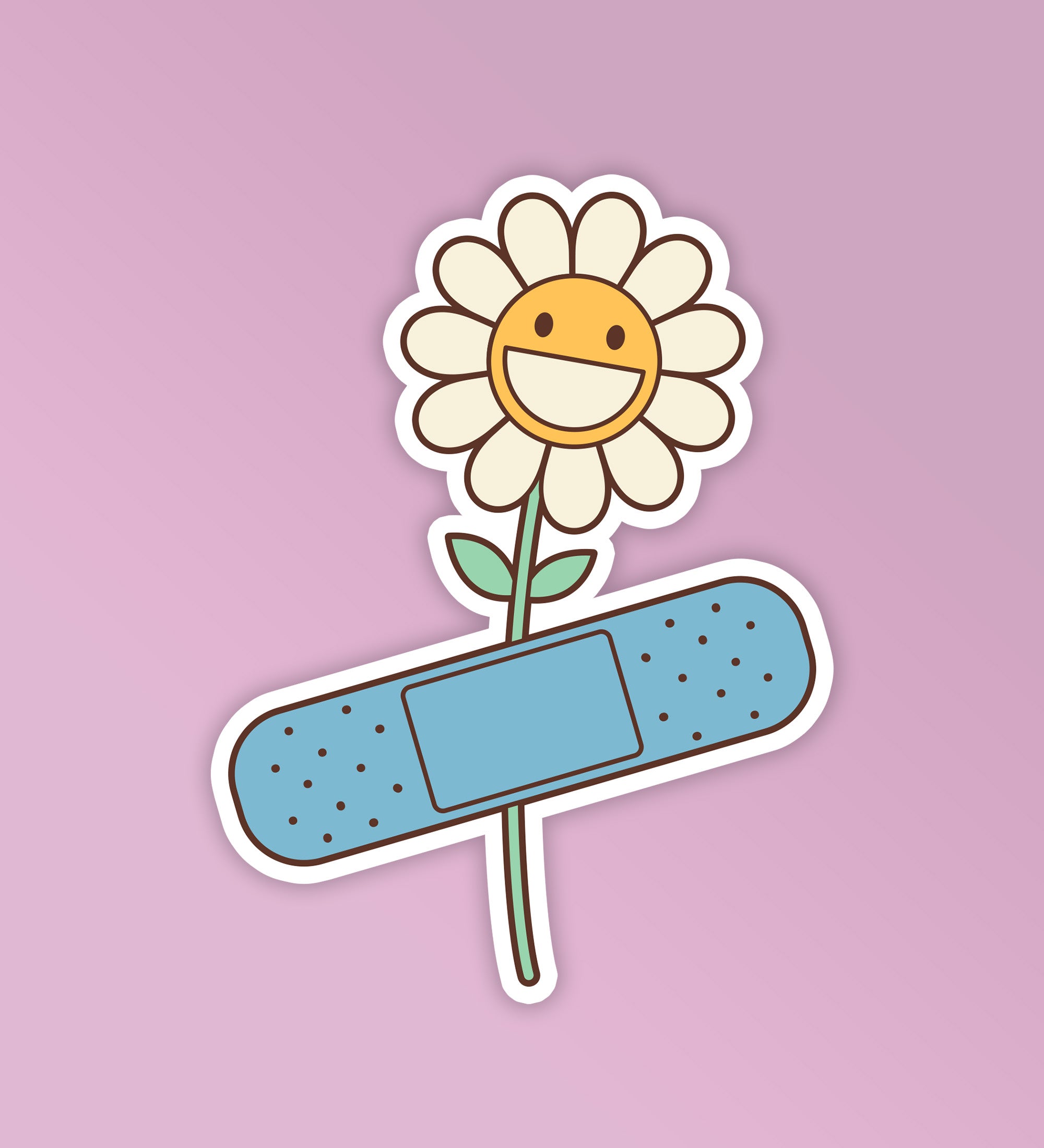 Flower Band Aid   Mobile Laptop Sticker