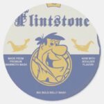 Fred Flintston Big Bold Belly Wash Classic Round Sticker