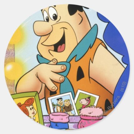 Fred Flintstone Look In Mirror Classic Round Sticker