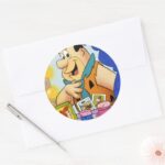 Fred Flintstone Look In Mirror Classic Round Sticker