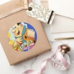 Fred Flintstone Look In Mirror Classic Round Sticker