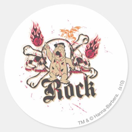 Fred Flintstone Rock Classic Round Sticker