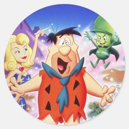 Fred Flintstone Under A Spell Classic Round Sticker