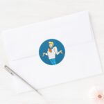 Fred Shrug Classic Round Sticker