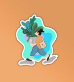 Gardener Girl Laptop Mobile Stickers