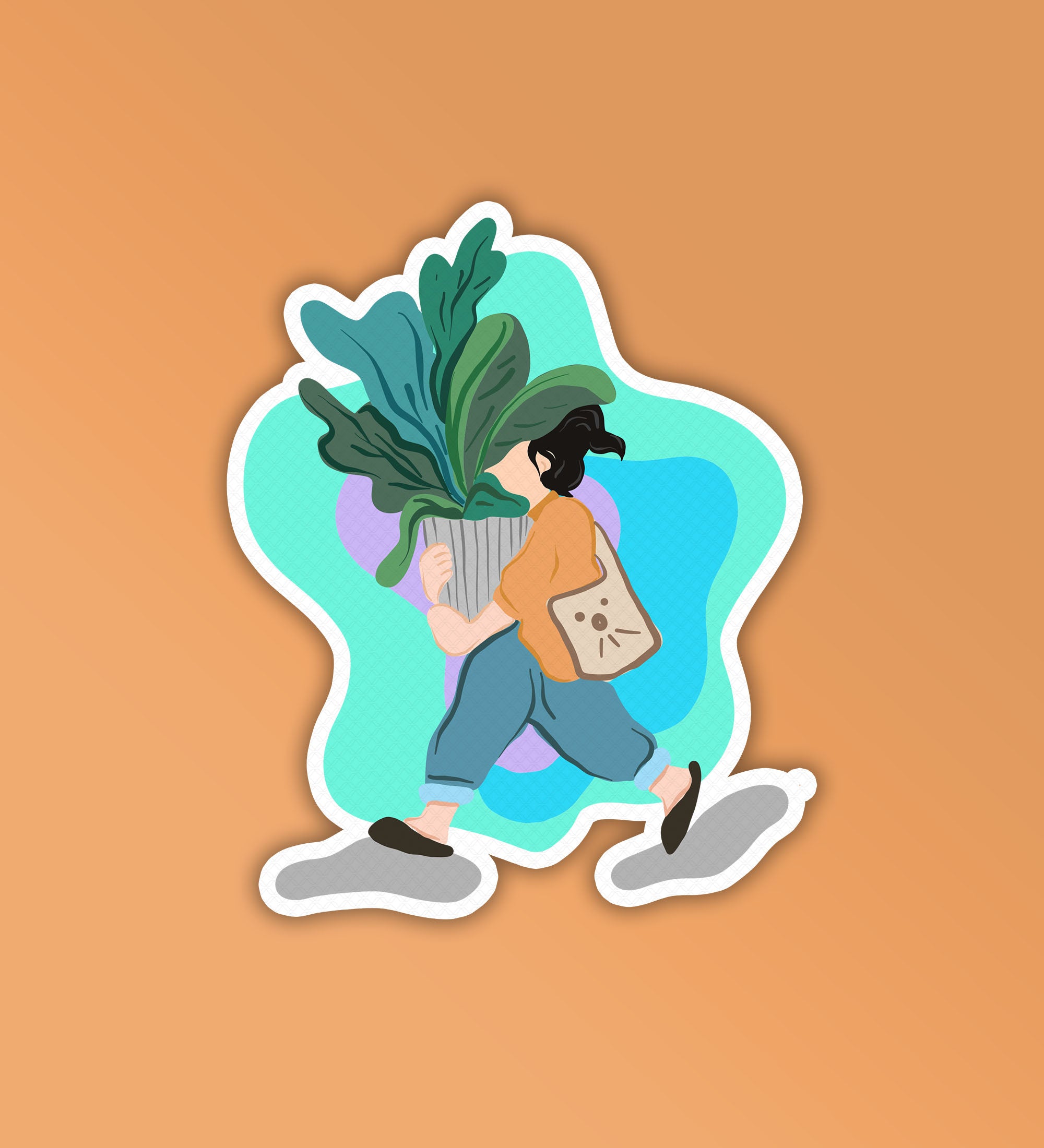 Gardener Girl Laptop Mobile Stickers
