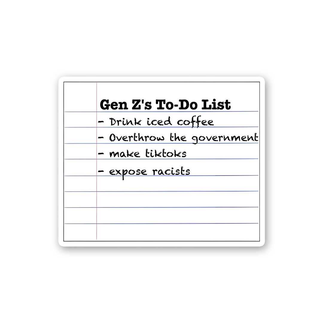 Genzs To Do List Sticker