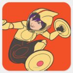 Go Go Tomago Yellow Suit Square Sticker