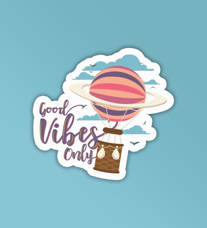 Good Vibes Only Balloon Laptop Mobile Stickers