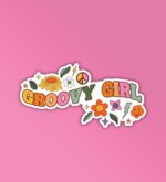 Groovy Girl Laptop Mobile Stickers