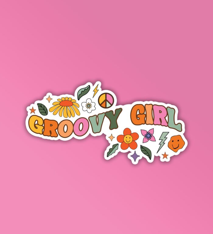 Groovy Girl Laptop Mobile Stickers
