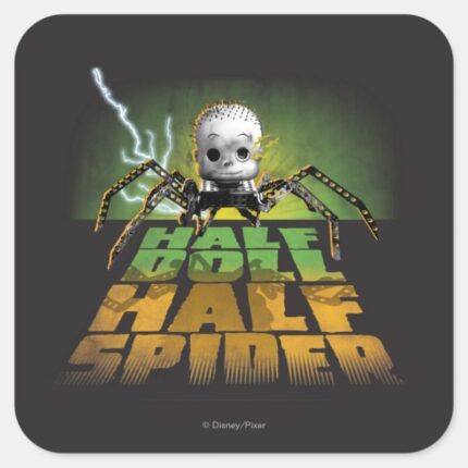 Half Doll Half Spider Square Sticker