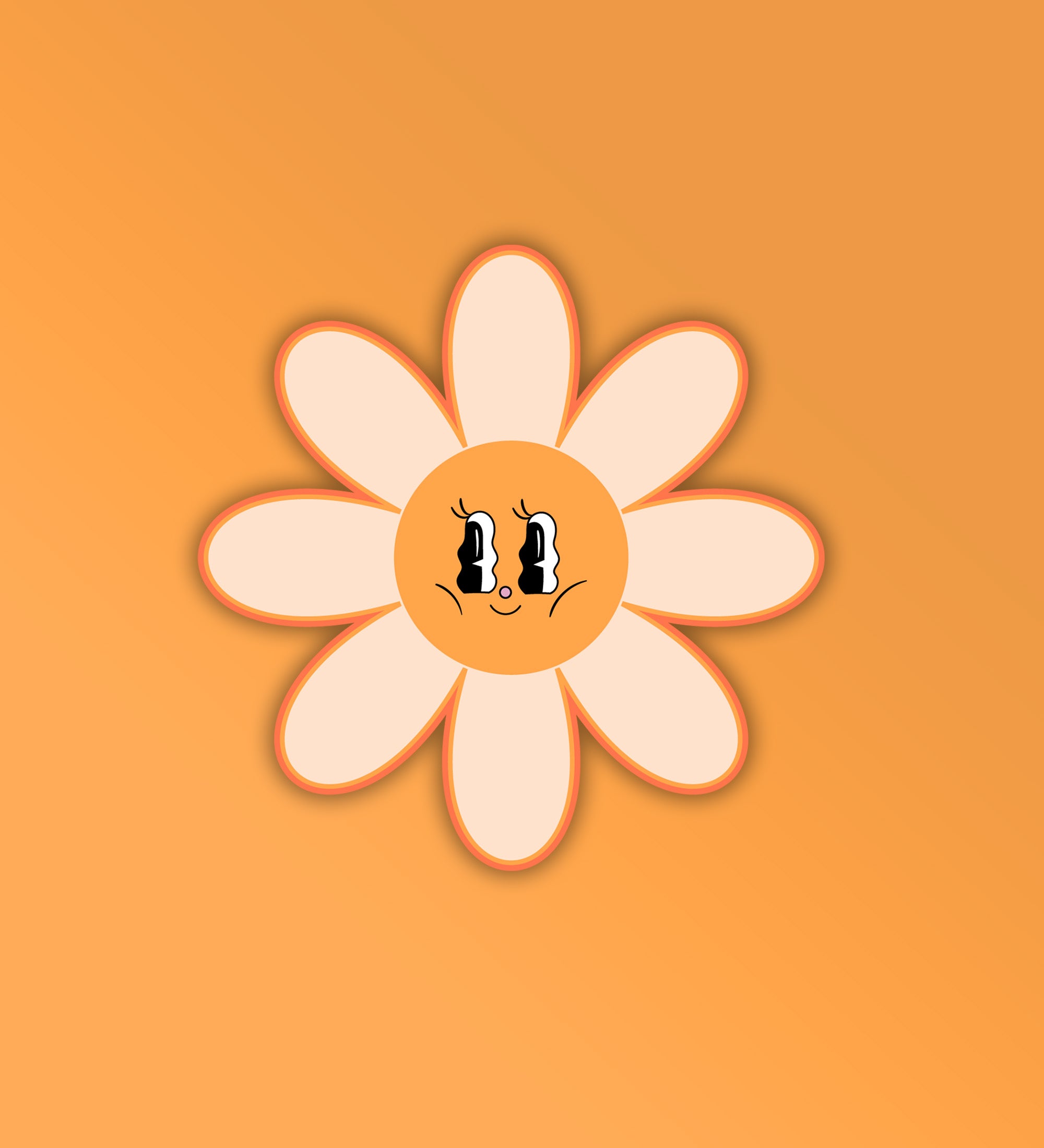 Happy Flower Retro   Mobile Laptop Sticker