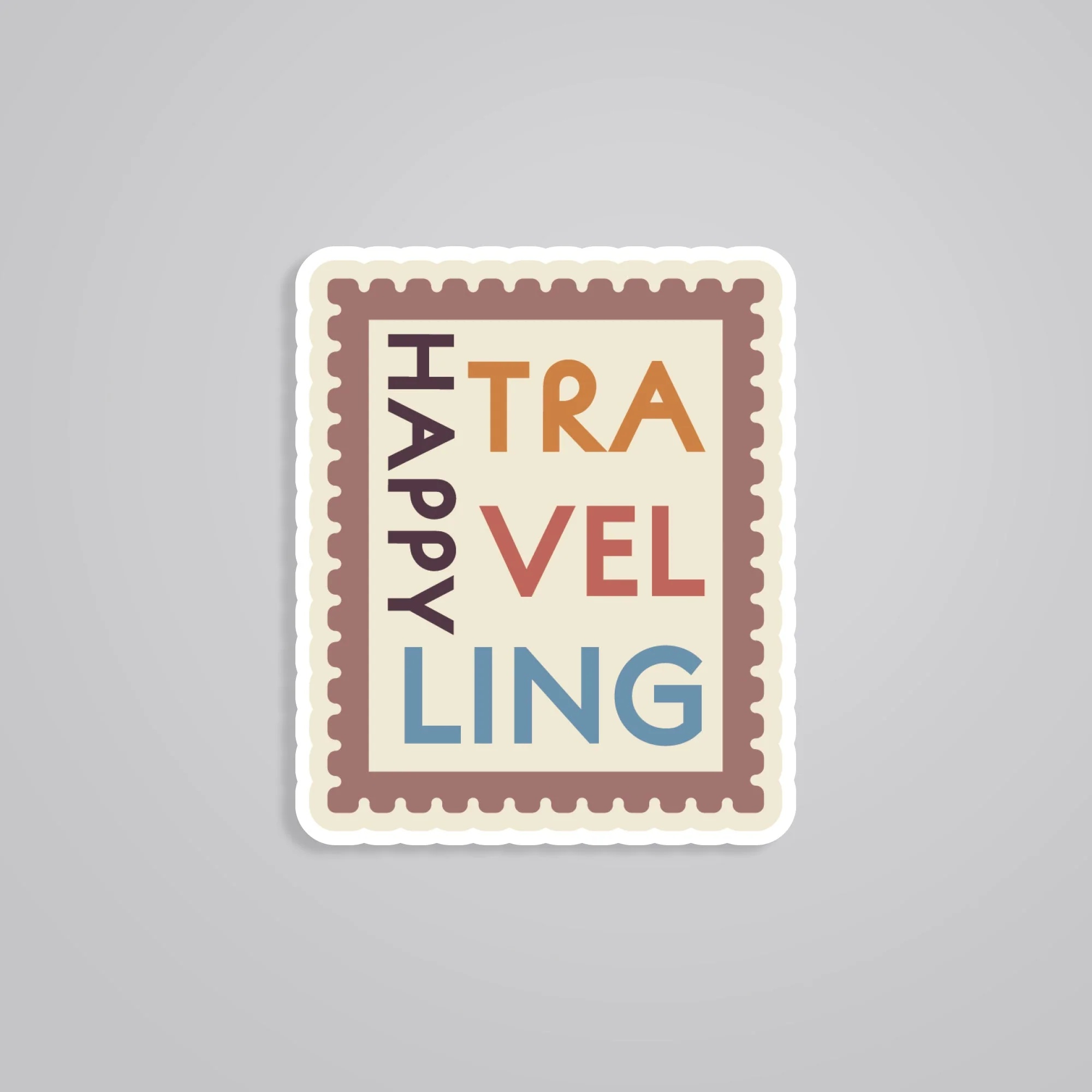 Happy Travelling Post Stamp Travels Stickers