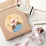 Happy 3 Classic Round Sticker