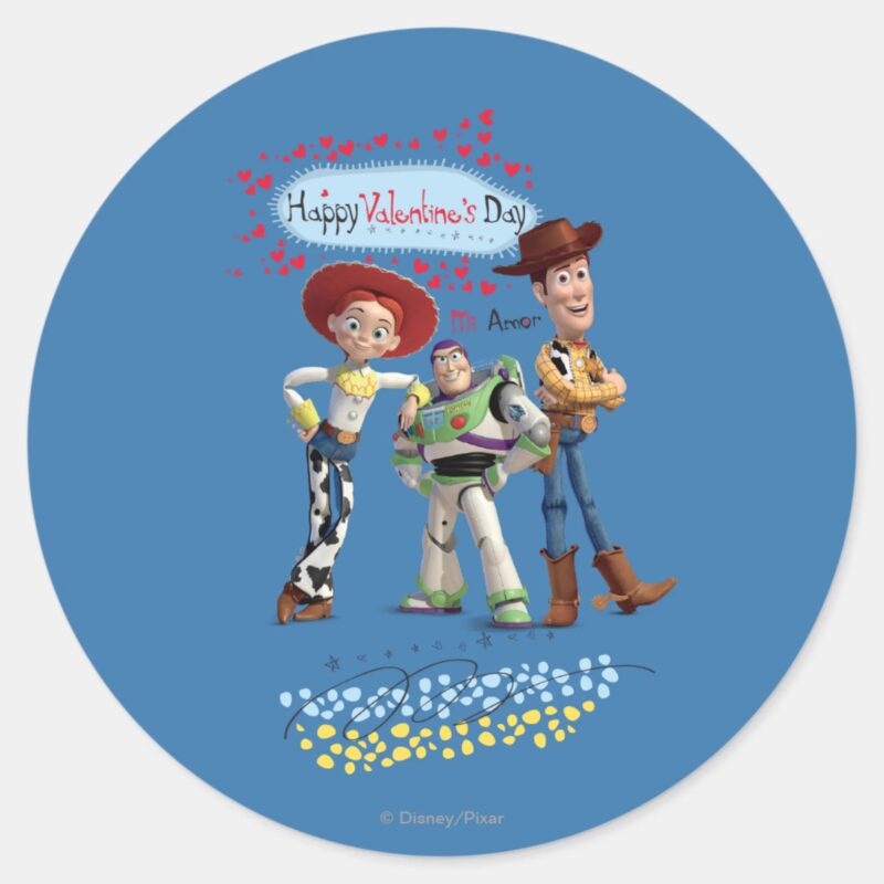 Happy Valentines Day Mi Amor Classic Round Sticker