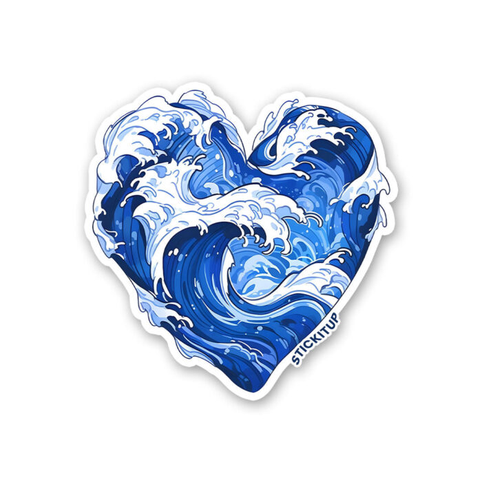 Heart Shaped Wave Sticker