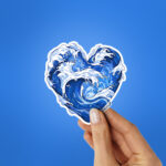 Heart Shaped Wave Sticker