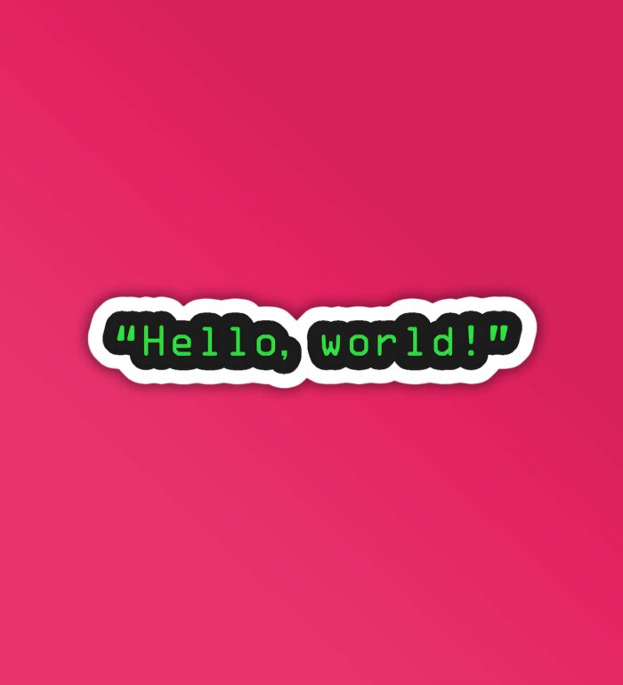 Hello World Programmer Coding Sticker