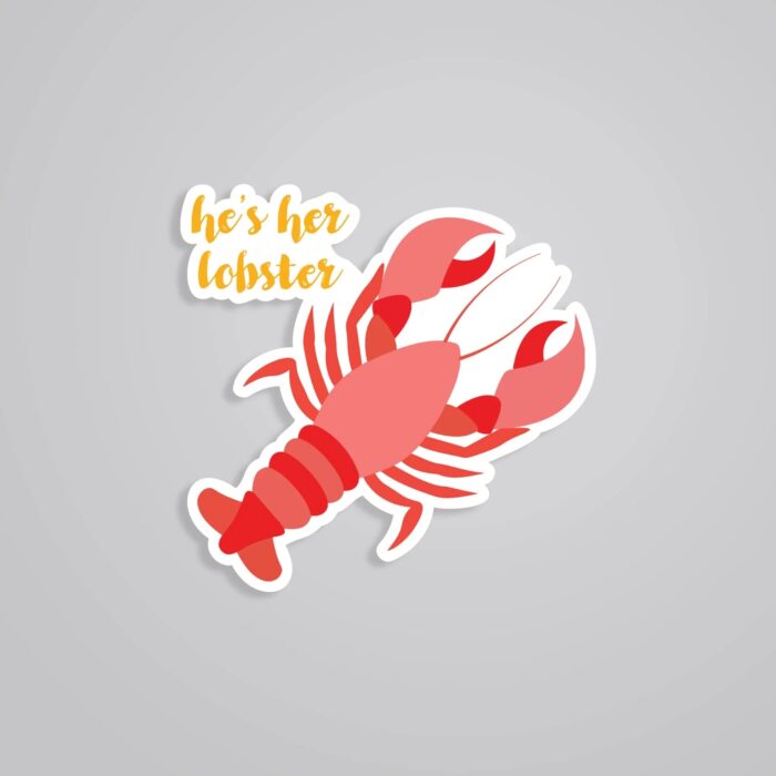 Hes Her Lobster TV Shows Stickers