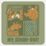 Hey Scooby Doo Tribal Square Graphic Square Sticker