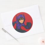 Hiro Hamada Purple Classic Round Sticker