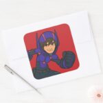 Hiro Hamada Purple Square Sticker