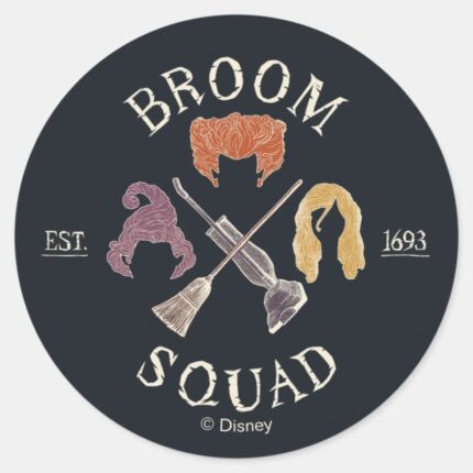 Hocus Pocus Broom Squad Est. 1693 Classic Round Sticker