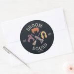 Hocus Pocus Broom Squad Est. 1693 Classic Round Sticker