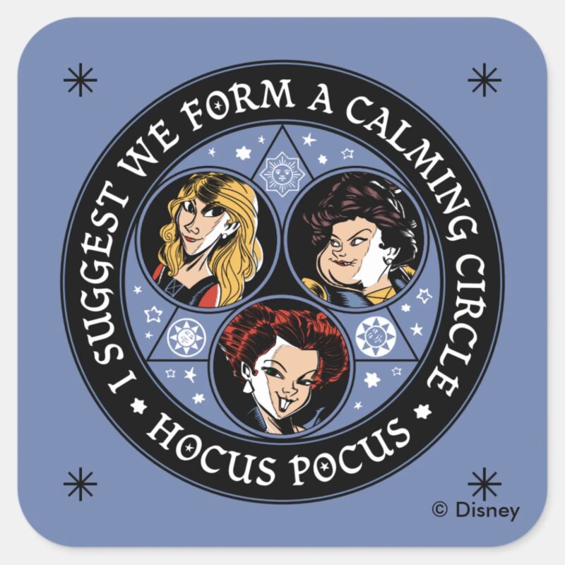 Hocus Pocus Calming Circle Spellbound Fun Square Sticker
