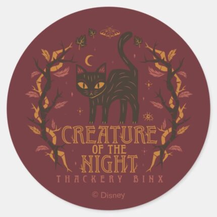 Hocus Pocus Thackery Binx Night Magic Classic Round Sticker