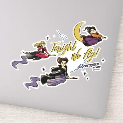 Hocus Pocus Tonight We Fly Broom Squad Sticker