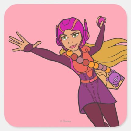 Honey Lemon Pink Suit Square Sticker