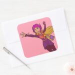 Honey Lemon Pink Suit Square Sticker