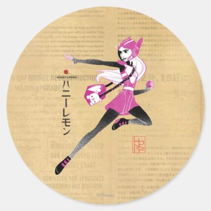Honey Lemon On The Run Classic Round Sticker