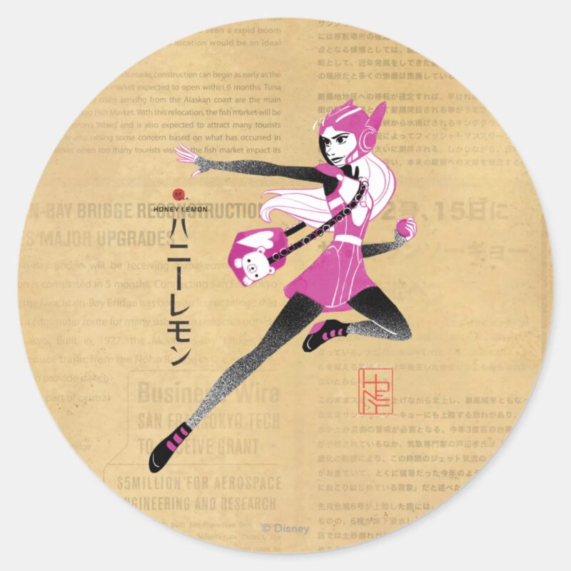 Honey Lemon On The Run Classic Round Sticker