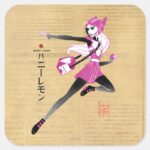 Honey Lemon On The Run Square Sticker