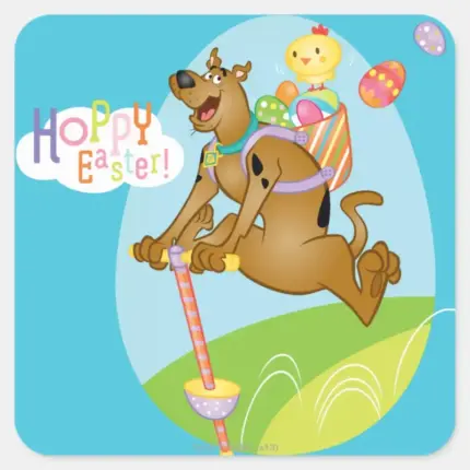 Hoppy Easter Square Sticker