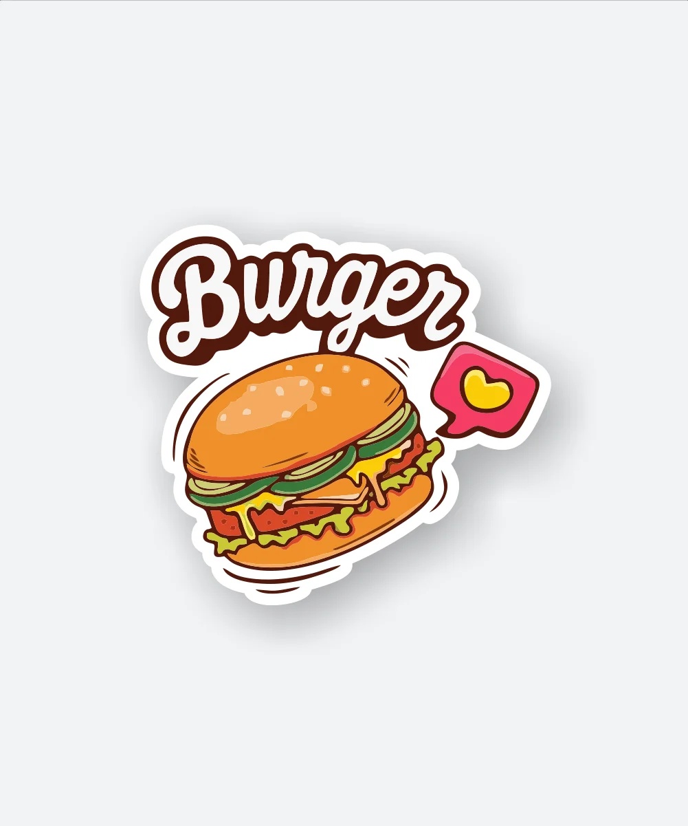 I Love Burger Sticker